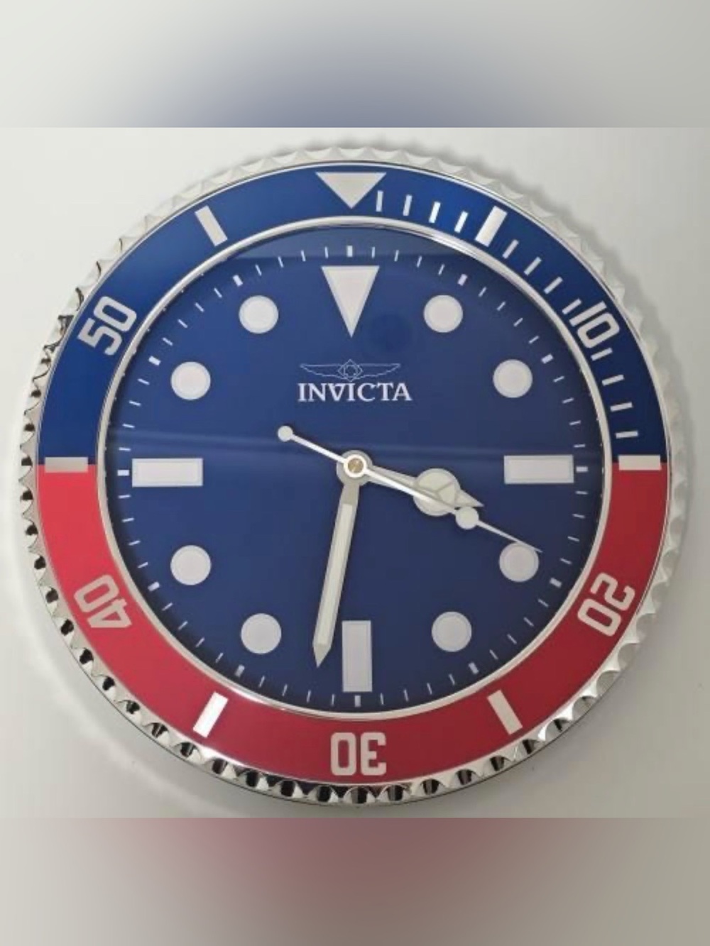 Invicta Pro Diver 14" Wall Clock "Pepsi!" Blue Dial Blue/Red Bezel NEW-70047